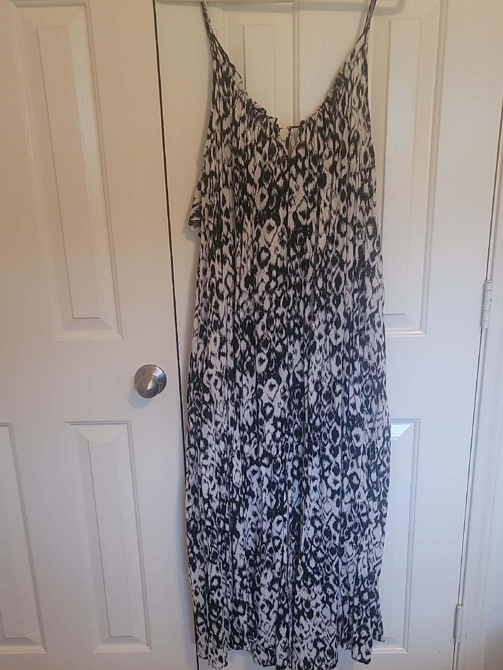 Anthropologie Black and White Printed Maxi Dress